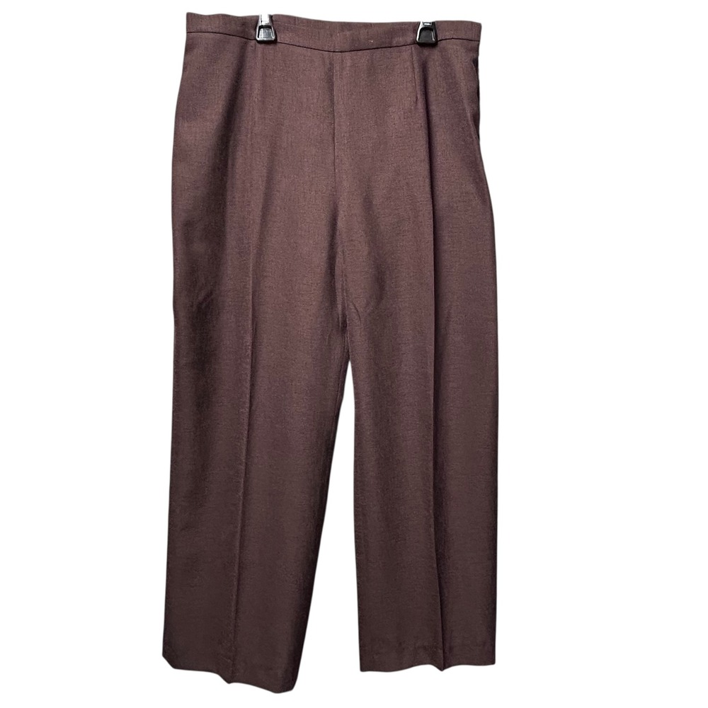 LE SUIT Essentials Petite Women Brown Polyester Pants Size 12P Vintage NOS‎